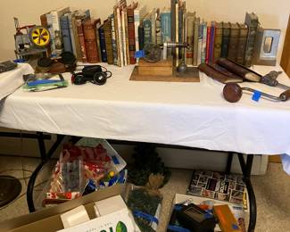 Alcohol Engines, vintage books and tools