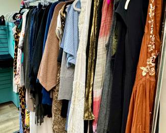 Racks of clothing  most $5-$10 