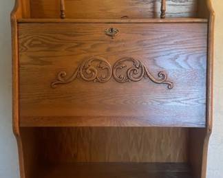 Vintage Wood Secretary Desk