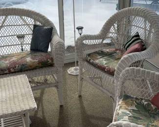 Five Piece Wicker Patio Set