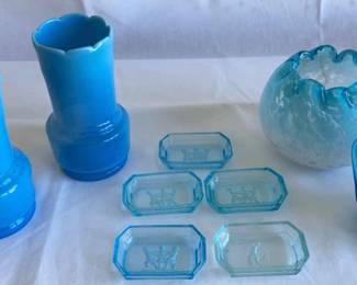 Vintage Spatter Glass Opaline  Czech Glass