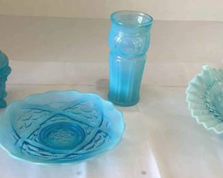 Vintage Blue Opalescent Portieux Vallerysthal