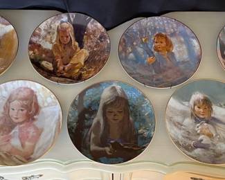 9 Collectible Thorton Utz Fine China Plates w Certificates of Authenticity Wall Mounts