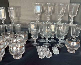 Shrimp Cocktail Servers, Salt Cellars And Glassware 