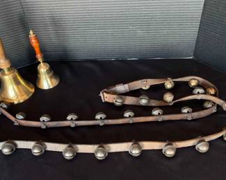 Brass Bells And Leather Brass Sleigh Bells