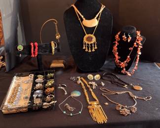 Vintage Necklaces, Bracelets, Earringssome ClipOns, Brooches