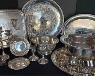 Silver Plate Service Lot 