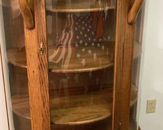 Curio Curved Glass Oak Cabinet 