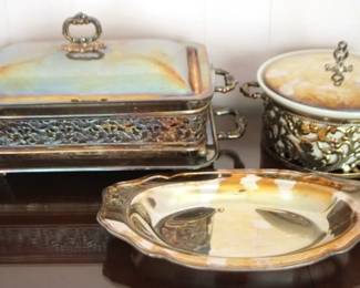421 - Lot of Silver Plated Dresser Items, 3pcs
