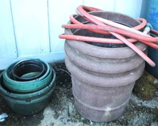 297 - Lot of Planters & Hose
