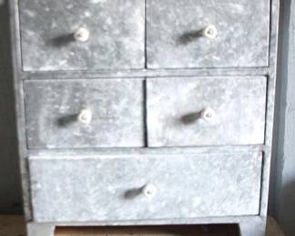 523 - Metal Storage Bin w/ drawers 7 x 15 x 16
