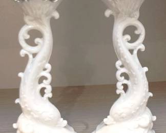 42 - 2 Lenox Candle Holders - 10" Tall
