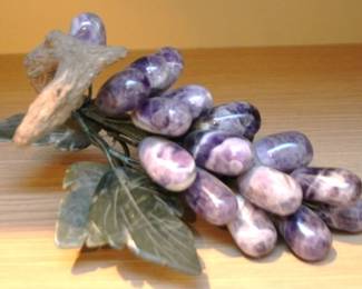 55 - Carved Stone Grapes - 7" Long
