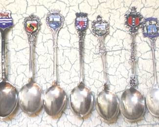 35 - Lot of 9 English Silver Spoons - 5" Long
