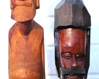 97 - 2 Carved Wood Statues
