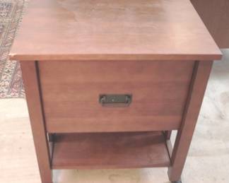 74 - Wood Rolling Fliptop File Cabinet - 18" x 22" x 24
