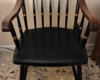 393 - Nichols & Stone Black Wood Windsor Chair 24 x 28 x 35 - Wellesley College
