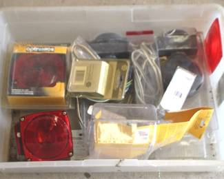 166 - Plastic Tote w / Tractor Lights
