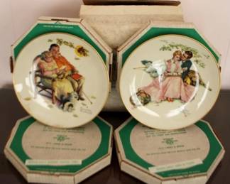 418 - Norman Rockwell Collector Plates w/ boxes, 4pcs 8" round
