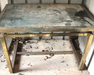 522 - Metal w/ tile top table - 30 x 48 x 30

