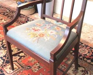 89 - Embroidered Seat Chair - 38" x 24" x 17"
