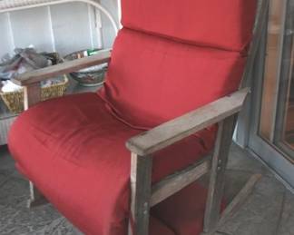 141 - Wood Rocking Chair w / Cushion - 42 x 28 x 28
