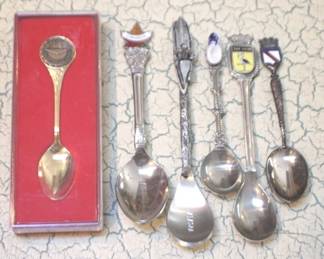 34 - Lot of 6 Collector Spoons - 5" Long
