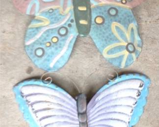 203 - 2 Metal Butterflies - 21" x 20"
