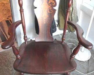 139 - Inlaid Wood Rocking Chair - 39" x 27" x 34"
