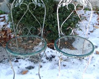 291 - Pair of Painted Metal Chairs 16 x 17 x 35
