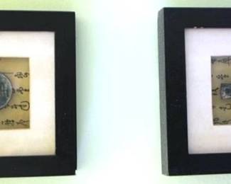 490 - 2 Framed Oriental Artwork - 5.5 x 5.5
