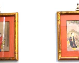 460 - 2 Framed Oriental Prints - 8 x 9
