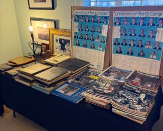 Table full of tons of vintage UNC Carolina items