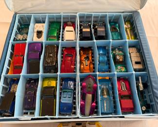Case full of Hotwheel redlines, matchbox, and Johnny Lightning.