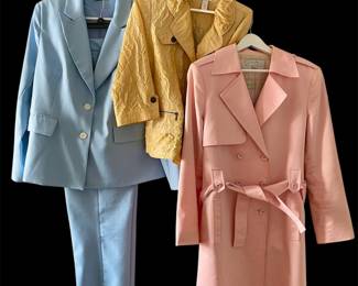TAHARI trench coat, Chicos jacket, 
Blue pants suit 