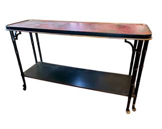 Vintage chinoiserie lacquer console table 