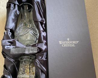 Waterford Cut Crystal Trinity Knot Hurricane Candle Holder/Box