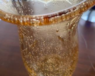 Mid Century Crackle Art Glass