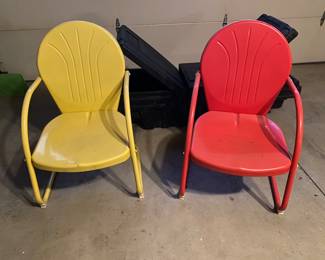 Mid Century Metal Tulip Chairs