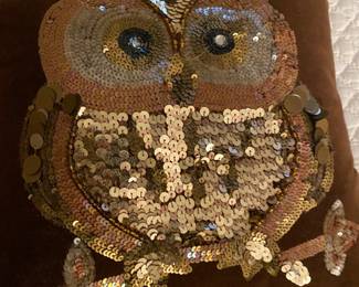Sequin Owl Pillow