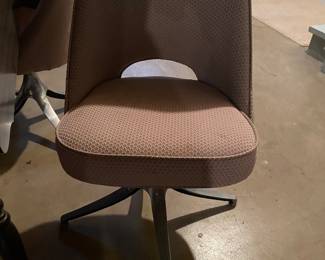 Mid Century Bucket Swivel Kitchen Chairs, Alum Base