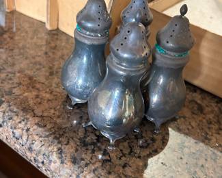 Sterling silver salt shakers