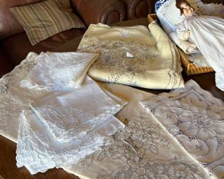 Handmade Embroidered Tablecloths and Handkerchiefs  