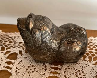 Vintage Silver Betel Box- Foo Dog