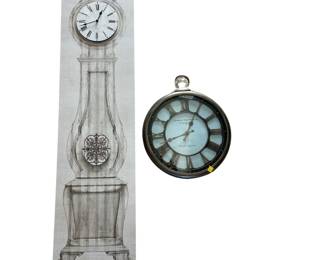 Pocket Watch Style Wall Clock + Print of Grandfather Clock with Mechanism
