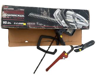 Craftsman Tool LOT Hedge Trimmer Bushwacker Pipe Wrench Cutters