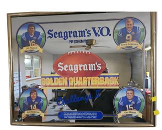 Seagram's Bar Sign Mirror Golden Quarterbacks Morrell