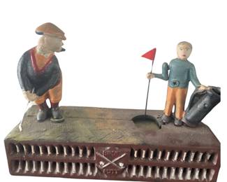Reproduction Cast Iron Golf Mechanical Bank