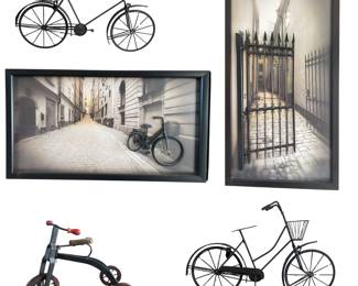Vintage Bicycle Wall Decor Wire 3D Sculptures Prints