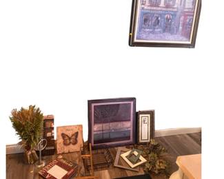 Wall Decor Prints Frames Wire Baskets Shelf 